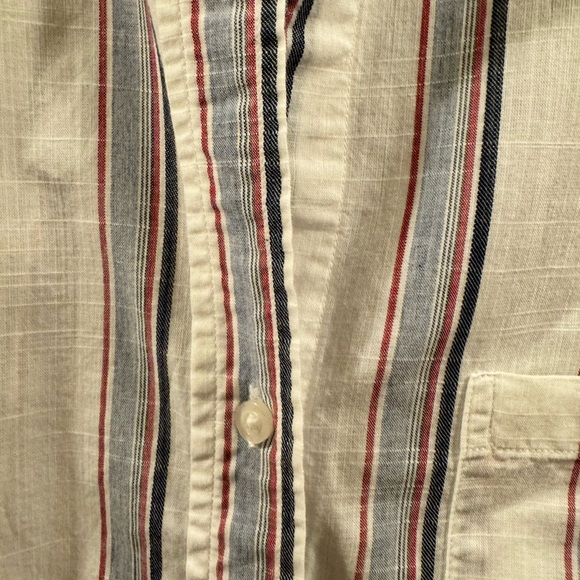 GRAYSON Blue and White Stripe THE HERO Long sleeve Cotton Button Up Top 3 - Picture 6 of 10